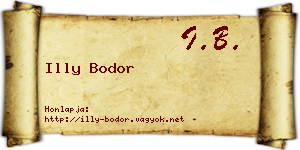 Illy Bodor névjegykártya